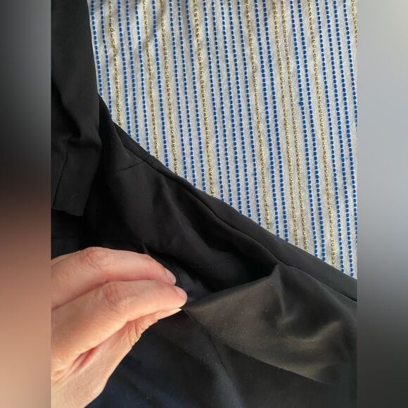 Reiss Pleated Front Black Dress Back Zip Closure Side Pockets Stretchy Sz 6 - Picture 7 of 11